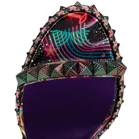 Christian Louboutin Pyraclou 110 Black Starlight Platform Wedge Sandal Heel 38 - Picture 6 of 12